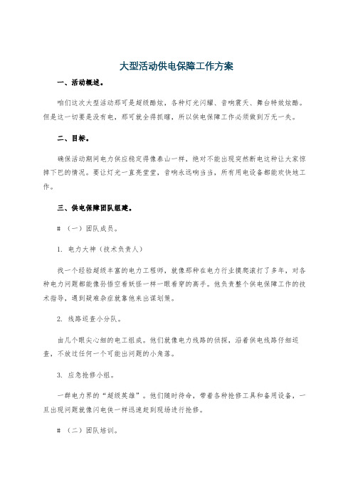 大型活动供电保障工作方案