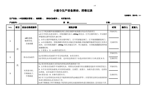 小湿巾生产设备清洁、消毒记录【范本模板】