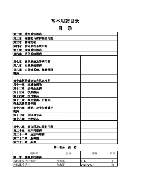 2013西药目录