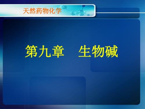 第九章  生物碱 PPT课件