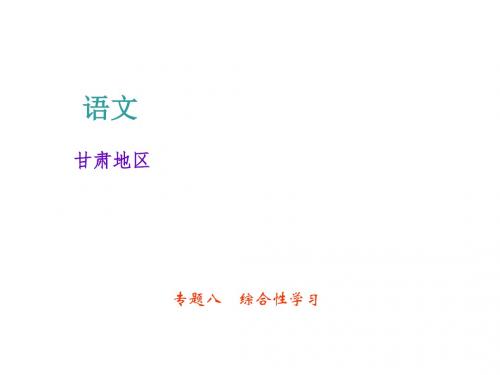 2018届中考语文总复习(甘肃)课件：专题八综合性学习(共70张PPT)