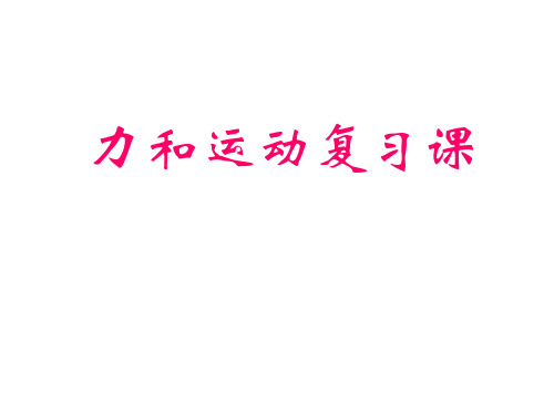 苏科版八年级物理下册第九章《力和运动》总复习PPT课件