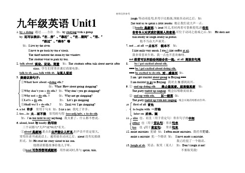 中考英语九年级全册知识点(内部资料)