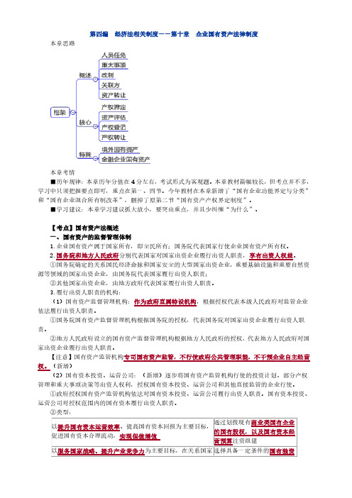 2016注册会计师(CPA) 第四编 经济法相关制度——第十章 企业国有资产法律制度