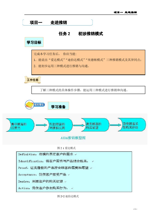 任务2：初涉推销模式
