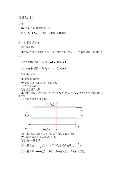微波重要知识点提要 (修复的)