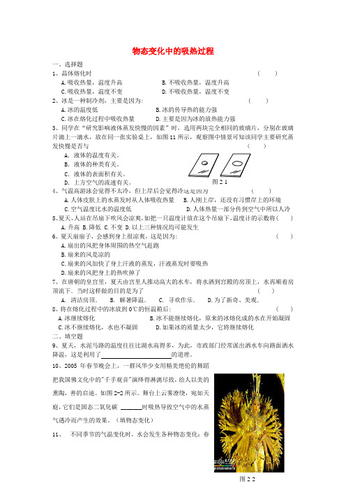 《物态变化中的吸热过程》同步练习3 沪科版