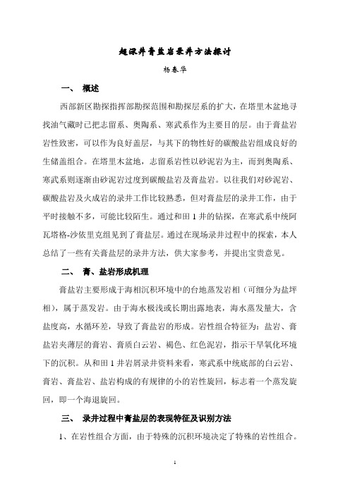膏盐层录井方法初探