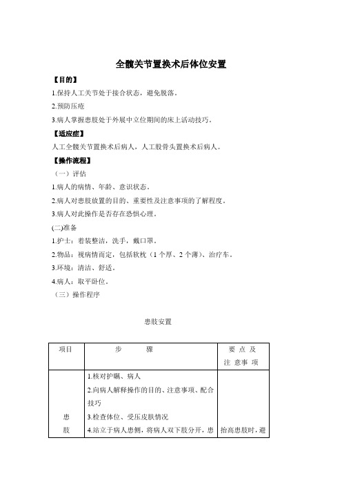 全髋关节置换术体位安置