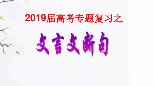 2019届高考专题复习之文言断句.ppt