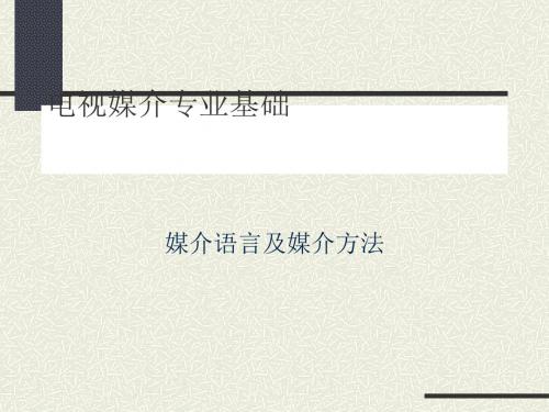 电视媒介专业基础知识(ppt31张)