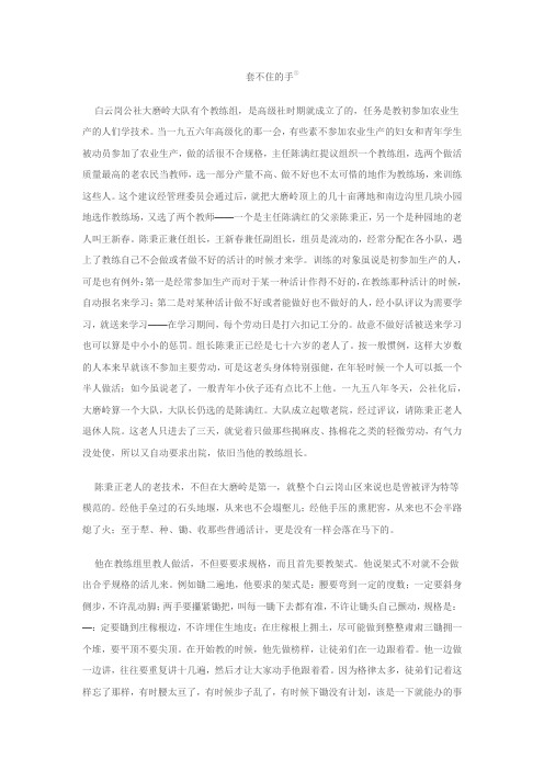 套不住的手  赵树理