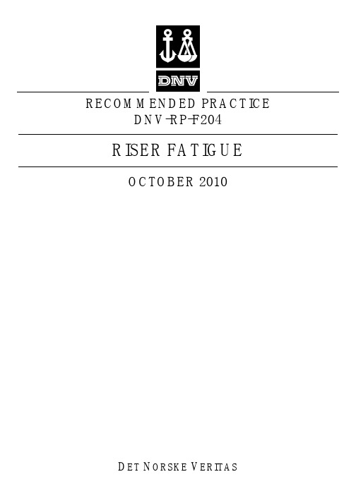 DNV-RP-F204 (2010-10) RISER FATIGUE