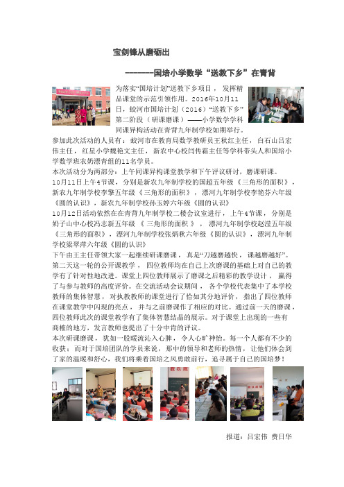 宝剑锋从磨砺出-------国培小学数学“送教下乡”在青背