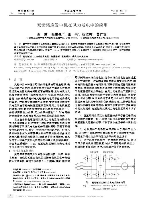 双馈感应发电机在风力发电中的应用