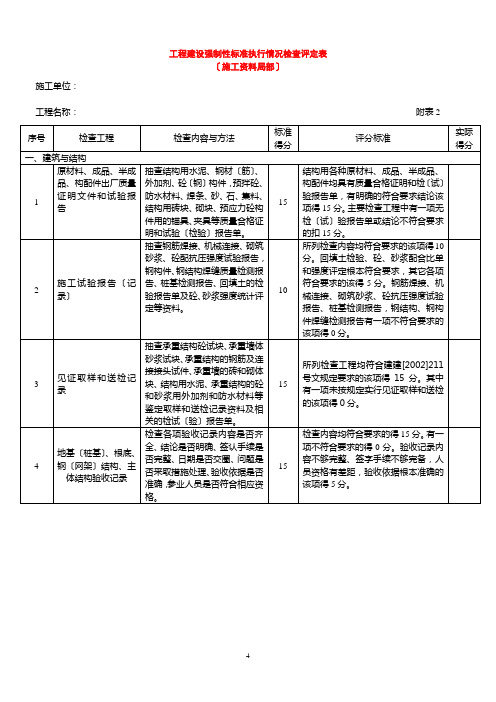 建设工程各方主体质量行为检查情况表