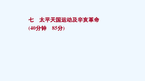 2022版高考历史一轮复习七太平天国运动及辛亥革命作业课件人民版