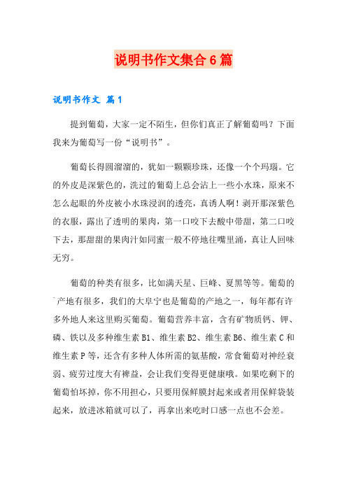 说明书作文集合6篇【精品模板】