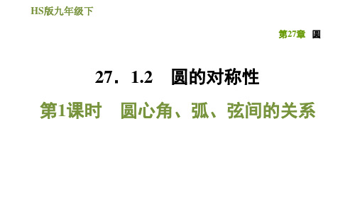 2020-2021学年华东师大版九年级下册数学习题课件  27.1.2.1圆心角、弧、弦间的关系