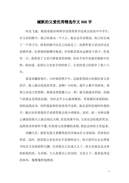 缄默的父爱优秀精选作文900字