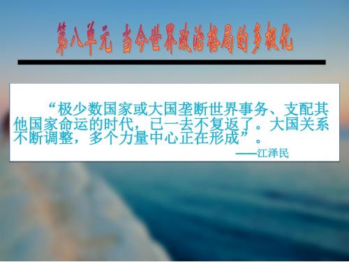 当今世界政治格局的多极化趋势
