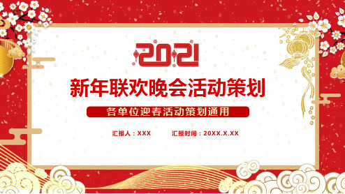 红色喜庆新年联欢晚会活动策划PPT模板