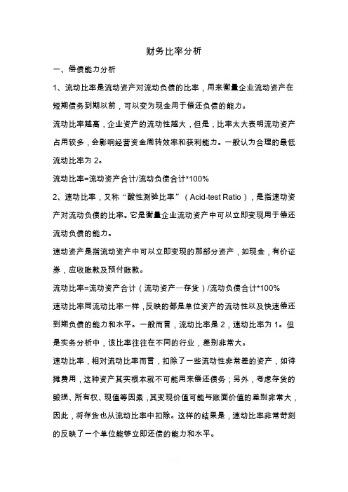 财务比率分析