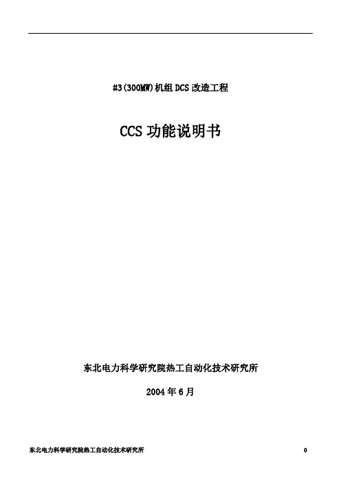 CCS功能说明书