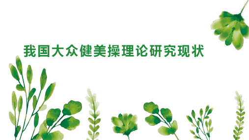 我国大众健美操理论研究现状