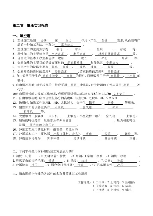 金工实习报告含答案