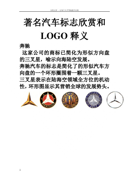 著名汽车标志欣赏和LOGO释义