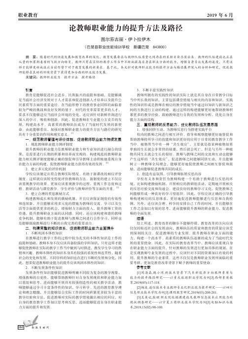 论教师职业能力的提升方法及路径