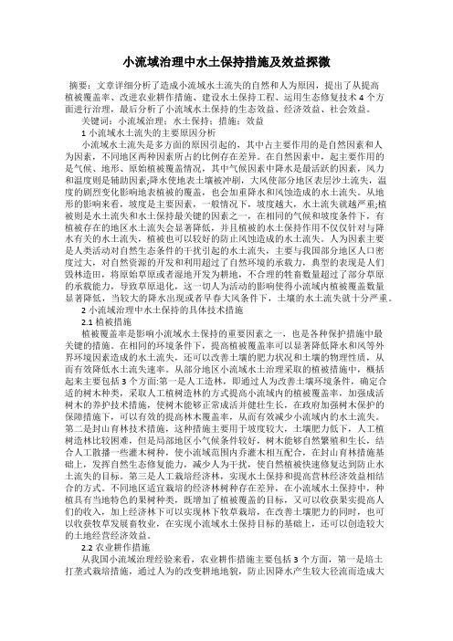 小流域治理中水土保持措施及效益探微