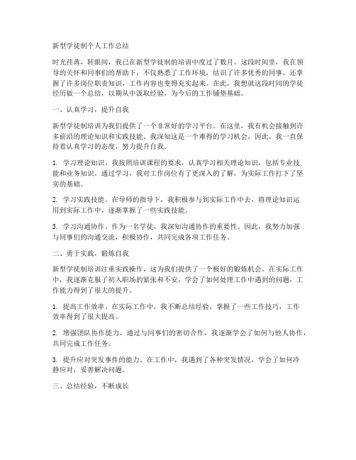 新型学徒制个人工作总结