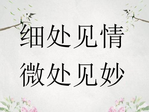 作文-初中作文指导：细处见情,微处见妙ppt优秀PPT