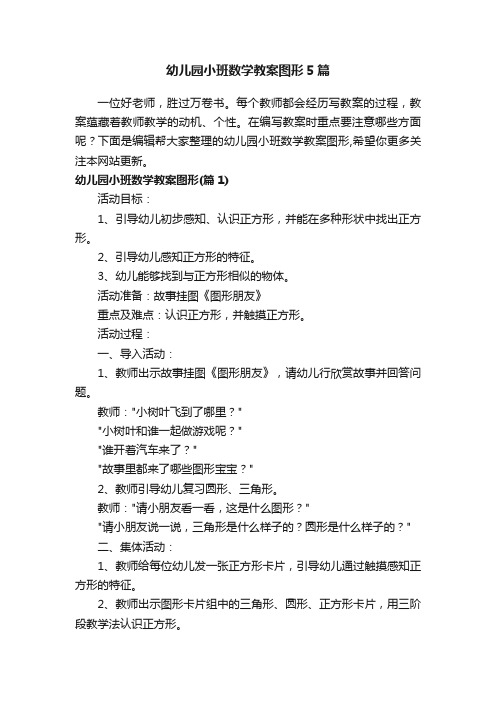 幼儿园小班数学教案图形5篇