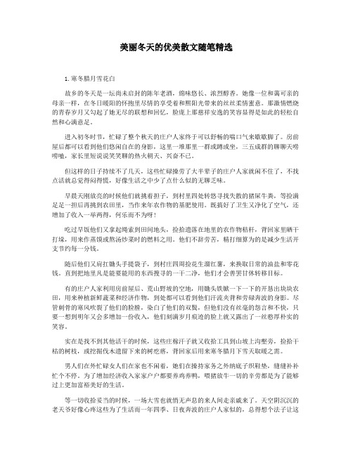 美丽冬天的优美散文随笔精选