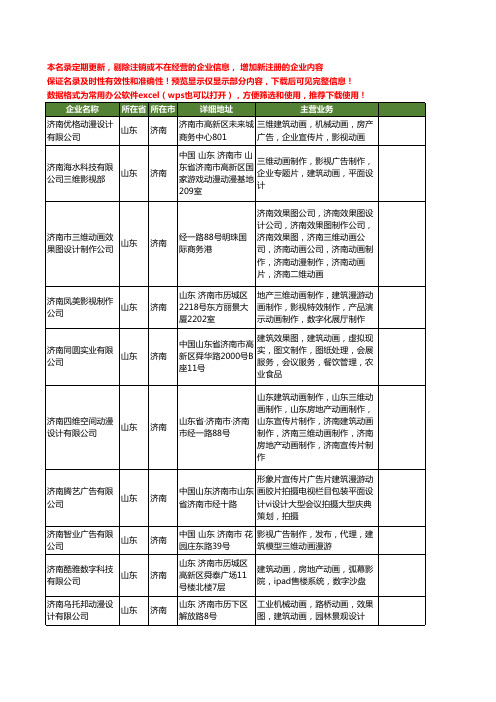 新版山东省建筑动画工商企业公司商家名录名单联系方式大全25家