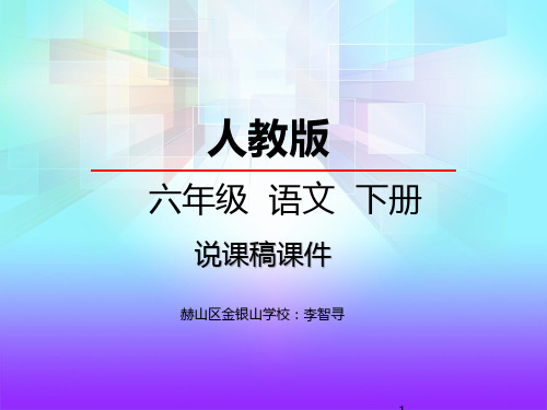 卖火柴的小女孩说课PPT课件