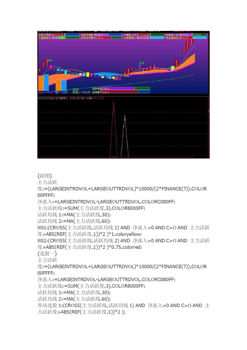 通达信指标公式源码 主力异动