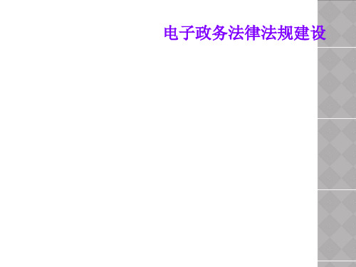 电子政务法律法规建设