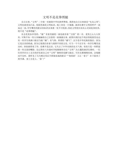 文明不是花拳绣腿