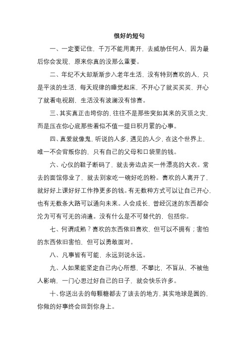 很好的短句