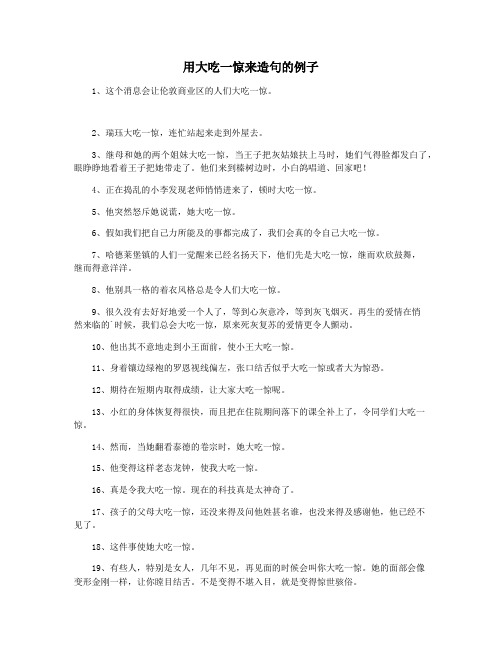 用大吃一惊来造句的例子