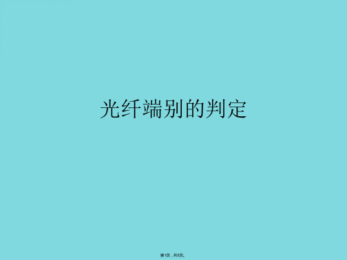 光纤端别的判定(共5张PPT)