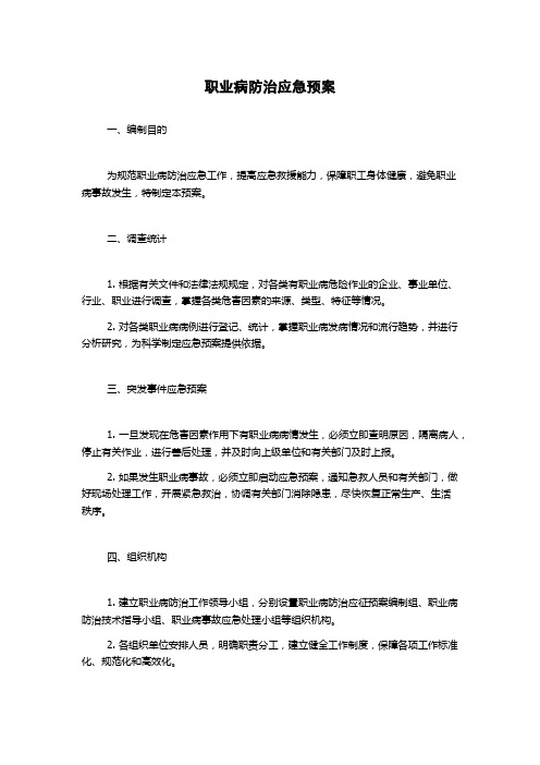 职业病防治应急预案