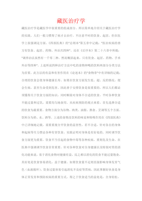 藏医治疗学