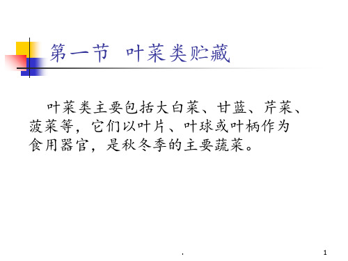果品蔬菜贮藏运销学第九章--蔬菜贮藏PPT课件