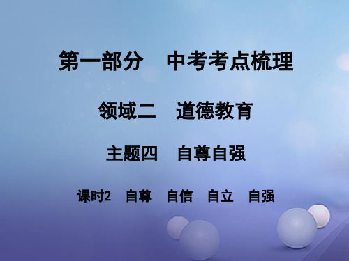 湖南省中考政治考点梳理领域二道德教育主题四自尊自强课时2自尊自信自立自强课件1