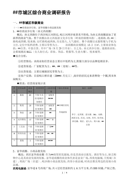 中山市城区综合商业调研报告
